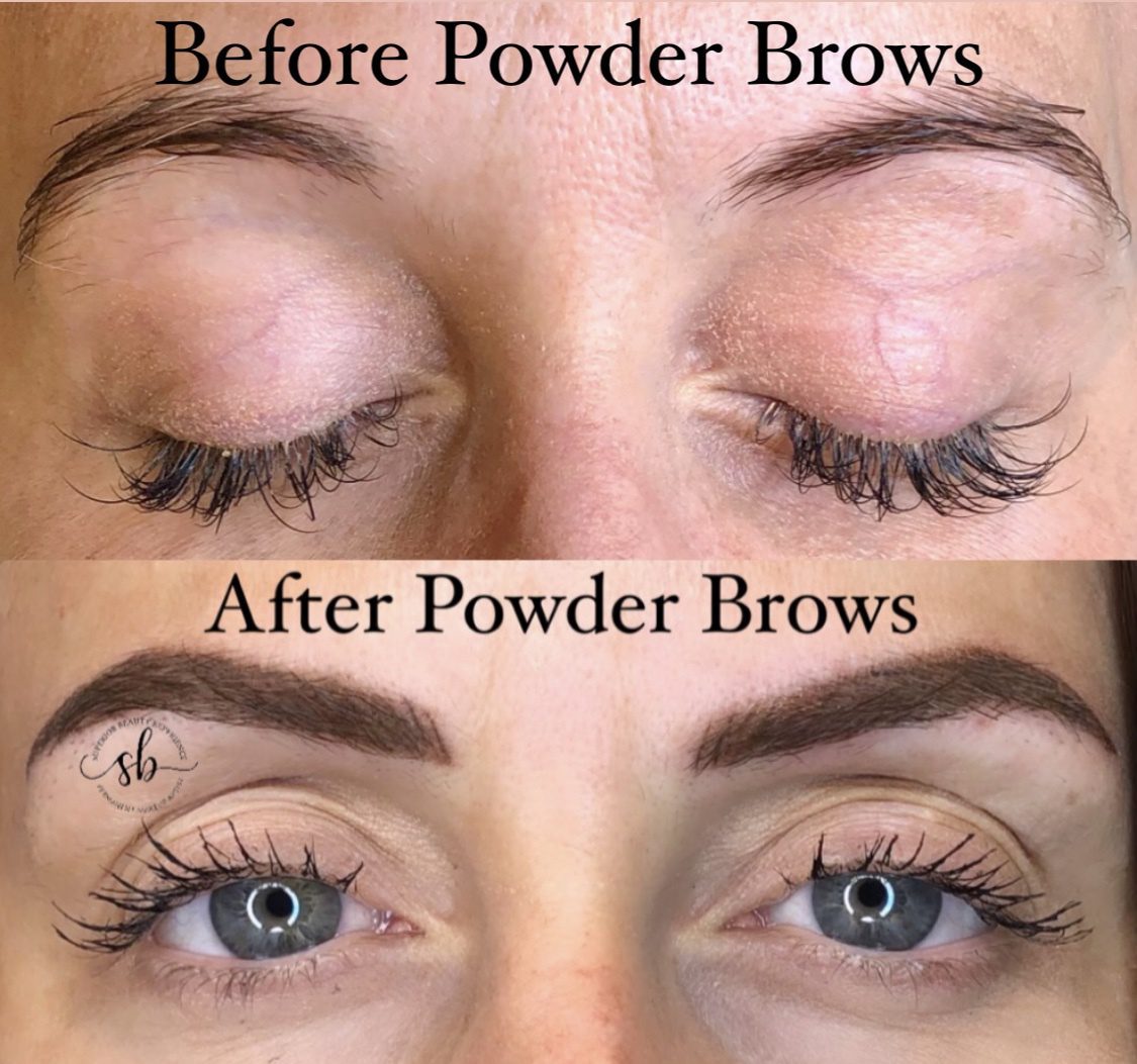 before & after powder brows superior beauty experience waco