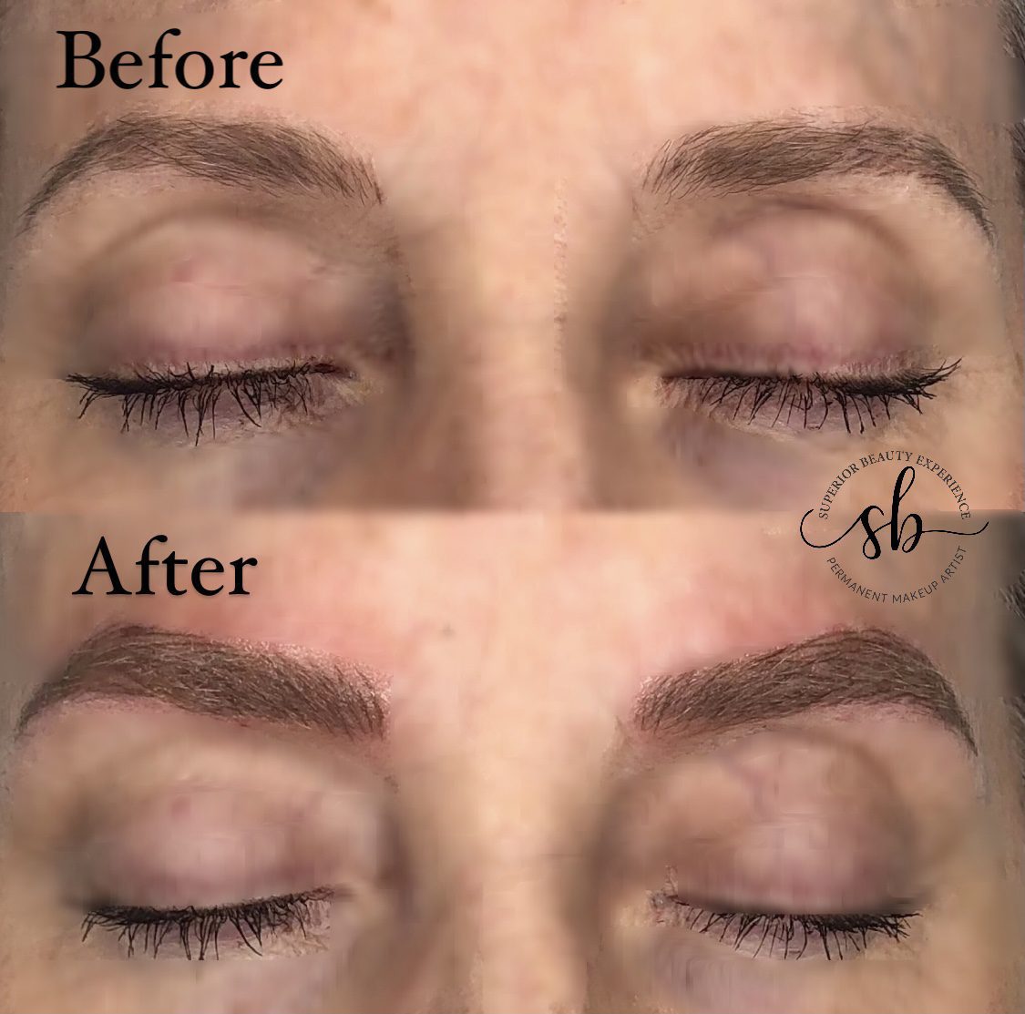 before & after brows service - superior beauty experience waco texas