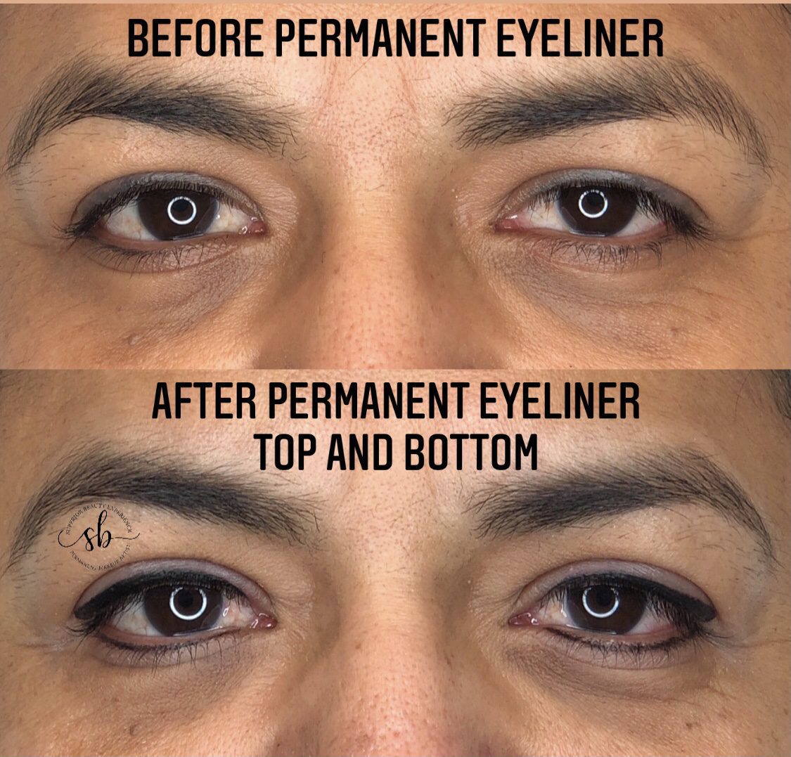 before & after permanent eyeliner treatment superior beauty experience waco, texas