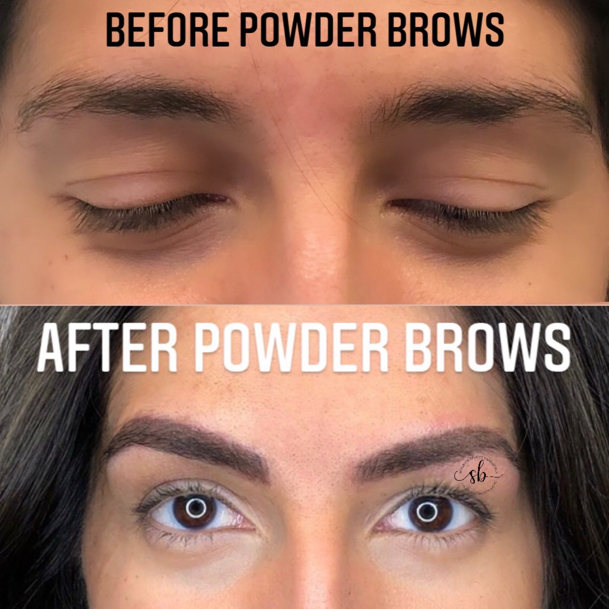 before & after powder brows superior beauty experience waco, texas